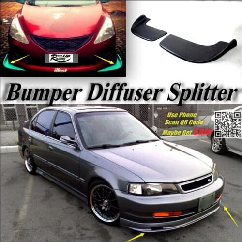 Car Splitter Diffuser Bumper Canard Lip For Acura EL 1997~2005 Tuning Body Kit / Front Deflector Car Fin Chin Reduce Body