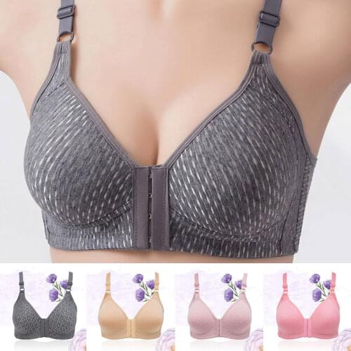 1PC Front Closure Lace Bras For Women Comfy Cotton Sexy Push Up Bra Full Cup Padded Underwire Support Brassiere Lingerie