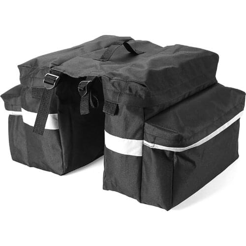 Black Motorcycle Saddlebag Bicycle Motorbike Detachable Backseat Saddle Bag Rear Seat Backpack Bags Trunk Luggage