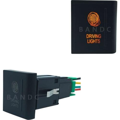 Dual YELLOW Led, Left Side Car ROOF LIGHTS Push Button Switch with Wiring Connector for VW Volkswagen Amarok, Auto Accessories