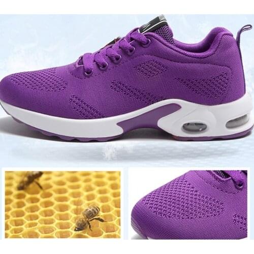 Breathable Mesh Comfort Fashion Women Sneakers Running Shoes Outdoor Sports Shoes Jogging Mesh Shoes Air Cushion Lace Up Ladies