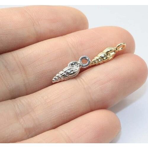 Eruifa 20pcs 4*10mm Mini Shell Gold/Silver Plated Bee Zinc Alloy Charms Pendant Jewelry DIY Necklace Bracelet Earrings 2 Colors