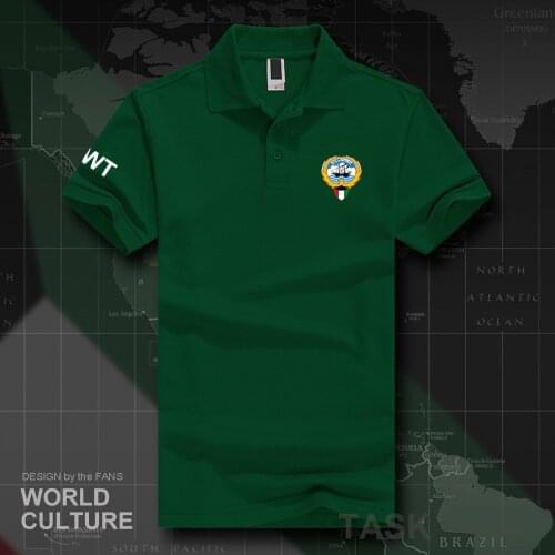 Kuwait Kuwaiti 2018 polo shirts men short sleeve white brands printed for country cotton nation team flags new al-Kuwait KWT 20
