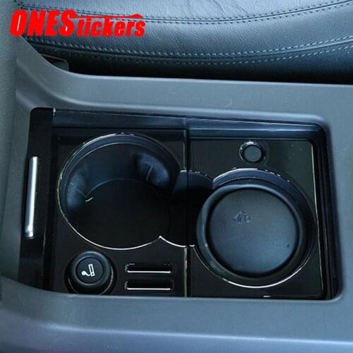 Gloss Black Car Accessories Center Console Water Cup Holder Cover Trim Frame For Land Rover Discovery Sport 2015-2019 For LHD