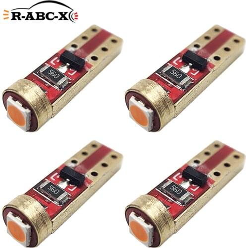 RUIANDSION 4X T5 W3W W1.2W LED Bulb 3030SMD Red Pinkish Purple 12V Car Instrument Panel Light Dash Board Lamp Warming Indicator