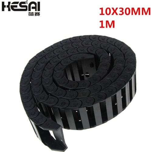 10 x 30mm 10*30mm L1000mm 10x30mm Cable Drag Chain Wire Carrier with End Connectors for CNC Router Machine Tools