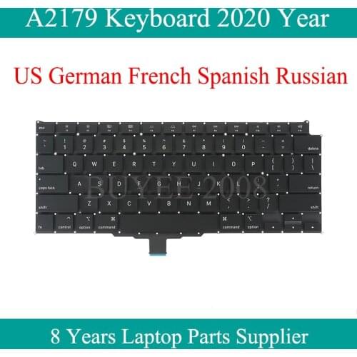 Original Laptop 13" A2179 Keyboard 2020 For Macbook Air A2179 German French Spanish Russian GE FR SP RU US Keyboard Replacement