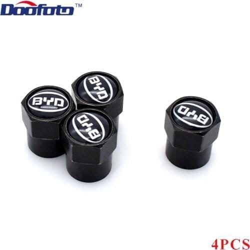 Doofoto 4x Car Valve Caps Wheel Tyre Tire Stem Protective Cover For BYD F3 F0 S6 F3R F0 F 3 Accesories Car Styling For All Car