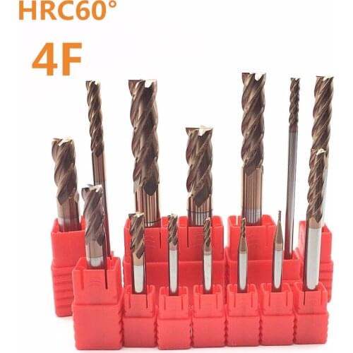 End mill 4mm 6mm 8mm 10mm 12mm 4 slot lengthening high strength tungsten steel milling cutter CNC carbide coated metal end mill