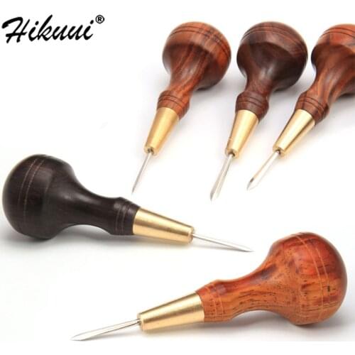 Leather Craft Stitching Awl Wood Handle Diamond Shape Sewing Awl 1.5mm 3mm 4mm 5-6mm Handmade Sewing Tools DIY Stitcher Taper