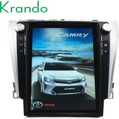 Krando Android 8.1 4+64G rom 12.1" Tesla style Vertical screen car multimedia Audio for Toyota Camry 2012-2016 gps navigation