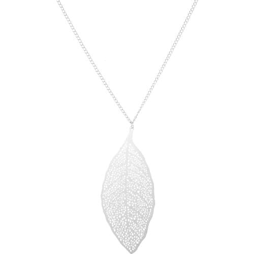 Fashion Gold Silver Color Hollow Leaf Necklace Pendant For Women Creative Personality Simple Long Sweater Chain Necklace Jewelry