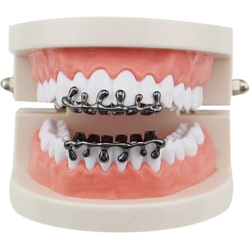 Black Teeth Grills Teeth Drip Shape Grills Dental Top Bottom Grillz Cosplay Tooth Caps Rappers Hip Hop Jewelry Party