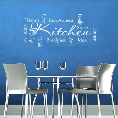 Kitchen Words Dinner Wine Good Appetite Wall Sticker Phrase Wall Decal Vinyl Modern Artist Home Decoration Removable MuralSP-107