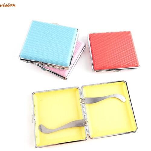 New Fashion Cigarettes ABS+Metal Cigarette Case Cigarette Box Pink Blue Smoke Box Cigarette Holder Tobacco Smoking Accessories