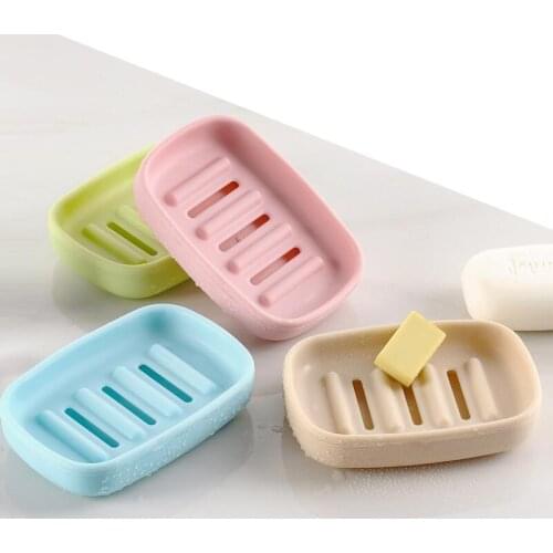 Plastic Soap Dish Bathroom Creative Double draining soap holder Non-slip soap box Bath Shower Supplies LX8646