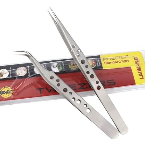 Precision Electronics Tweezers Industrial Forceps Stainless Steel Tweezer Anti-Skid Hard Thick Forceps Medical Makeup Hand Tools