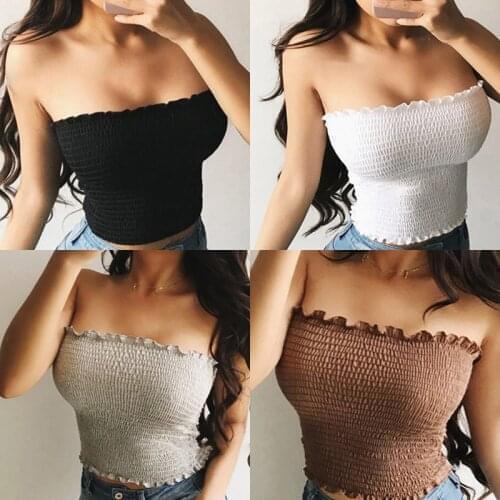 Q Seamless One-piece Tube Tops For Women Sexy Sleeveless Wrapped Chest Ruched Strapless Pure Color Fashion Thin Lingerie Top
