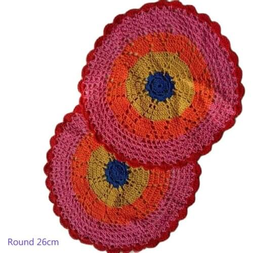 Modern cotton round Lace table place mat Napkin pad Cloth crochet placemat cup mug Christmas wedding tea coaster doily kitchen