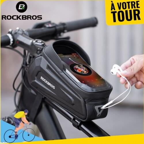 ROCKBROS Bike Bag Waterproof Cycling Bags Top Tube Bag MTB Road Bicycle Pannier 6.5 Phone Case Frame Bag Bike Accessories