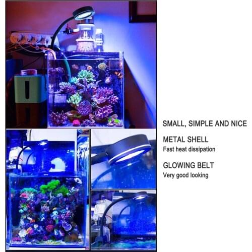 Aquarium LED Light 18W Sea Water Lights Q2-B Saltwater Lighting for Marine Coral Reef Fish Nano Tank Sunrise Sunset