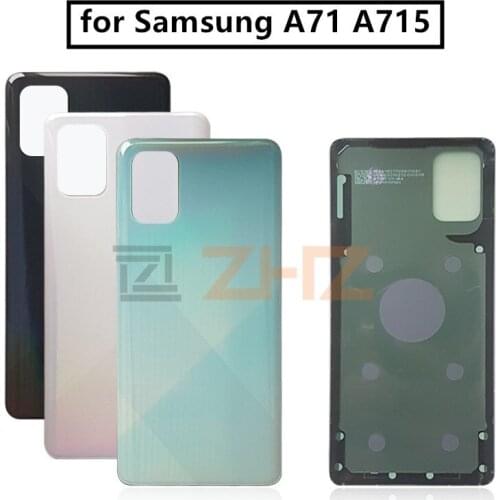 For SAMSUNG Galaxy A71 A715 Back Battery Cover Door Rear plastic soft Housing Case Replacement Battery Cover