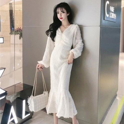 Woman Dresses Autumn Fashion Mid-Length Dress Autumn Womens Clothing Vestido De Mujer Femme Robe