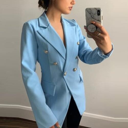 Top New Stylish Womens Single Breasted Solid Blazer 2021 Classic Vintage Design Blazer Elegant Turndown Collar Jacket Outerwear