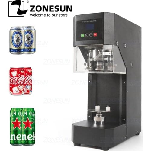ZONESUN 55mm Can Sealer Drink Bottle Sealer Coffee Tea Can Sealing Machine Beverage bottle Capping Machine 220V