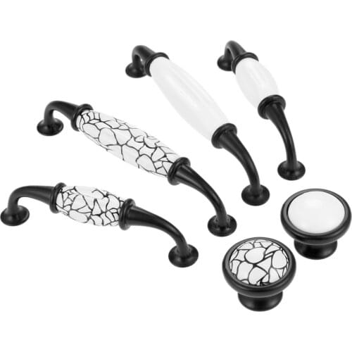 1Pc Ceramic Furniture Door Handle Cupboard Drawer Wardrobe Handles and Knobs Kitchen Cabinet Pull Handles for Furniture Hardware