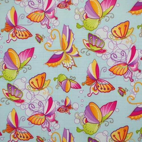 1 yard Polyester/PVC coated Waterproof Fabric for bag,- butterfly (width=140cm)