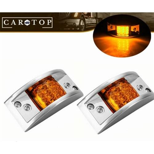 2PCS 12V Trailer Lights Waterproof Sealed Side Marker Light Truck Trailer Clearance Light Truck Lighting Amber 12LED Side Lights