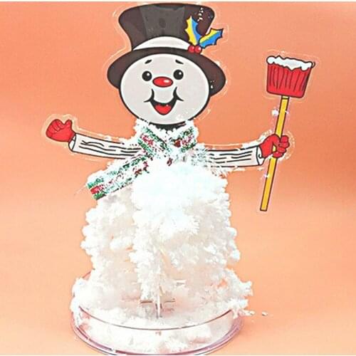 2019 175mm H White Magic Growing Paper Crystals Snowman Tree Artificial Mystically Snow Man Trees Science Kids Christmas Toys