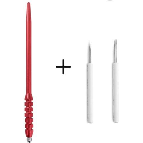 3D Microblading Manual Pen Kits with Round Needles for Permanent Makeup Eyebrow Lip Eyeliner Embroidery Operation Supply Tools