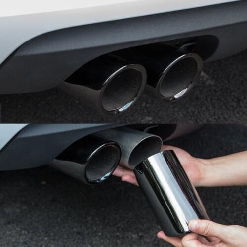 2Pcs/Set Car Exhaust Tip Muffler Pipe Cover Auto Accessories For VW Tiguan Volkswagen Passat B7 CC For Audi A4 B8 A3 A1 Q5