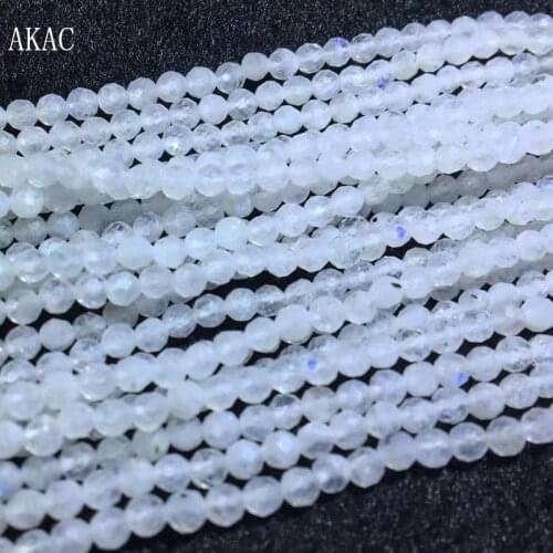 2strands Approx2.8mm natural moonstone faceted loose beads for Jewelry diy making design wholesale