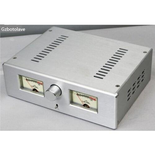 2608 Power Amplifier chassis Double VU Meter All Aluminum Alloy headphone Amplifier Case