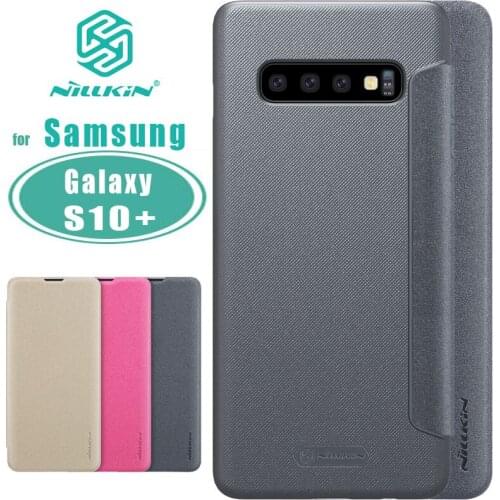 For Samsung Galaxy S10+ Case NILLKIN Sparkle Luxury Flip Leather Cases for Samsung Galaxy S10+ Back Cover S10+ Phone Case Nilkin