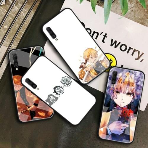 Demon Slayer Agatsuma Zenitsu Tempered Glass Case For Samsung Galaxy A10S A10E A20S A20E A30S A40 A50S A60 A70 A80 A90 A6 A7 A8