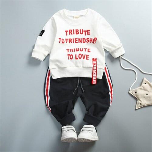 Childrens Sports Suit 0-4 Years Kids Baby Girl Boys Causal Clothing Set Letter Long Sleeve Tops Pants Fall Spring Baby Clothes