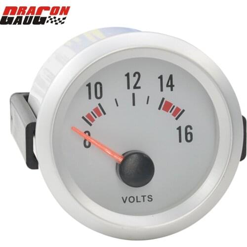 Dragon 2" 52mm Racing Car Refitting Motorcycle Volt Gauge Read 8-16V Voltage Speedboat Meter Blue Light Free Shipping