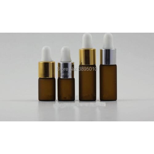 3ml 5ml Frosted Glass Dropper Bottle Mini Glass Vial With Pipette Dropper, Transparent amber frosted Glass Bottle F1125
