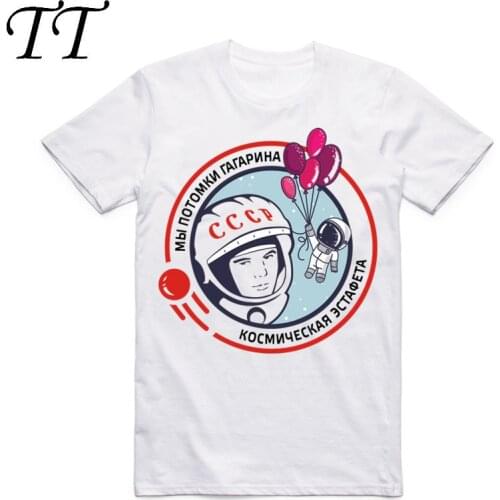 CCCP USSR Gagarin Tshirt New Design Printed Summer O-neck Mens T Shirt Cool Short Sleeve Men Clothing