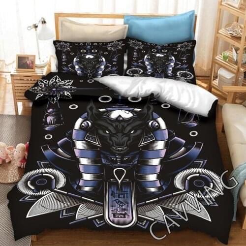 Egyptian God Eye of Horus Egypt Pharaoh Anubis 3D Printed Bedding Set Duvet Covers & Pillow Cases Comforter (US/EU/AU Sizes) 01