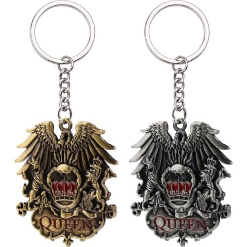 Cool Rock Band Queen Keychain For Fan Jewelry Punk Vintage Metal High Quality Accessories For Male Fashion Trinket Gift