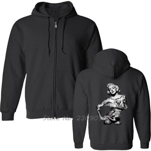 Men Rockabilly Tattoo Herren Hoodie Biker Mit Sexy Pin Girl Marilyn Monroe Funny Men Fleece Hoodies Sweatshirt Spring Autumn