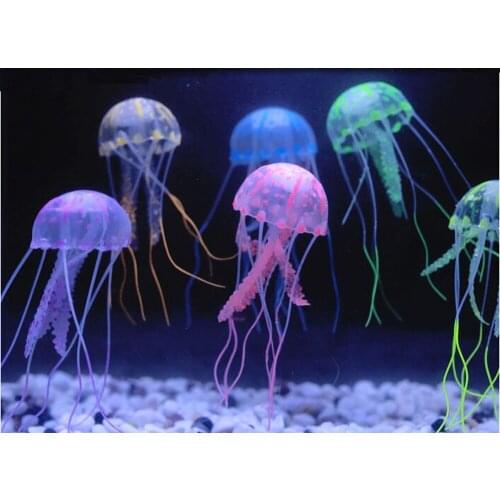 6 PCS SET Silica Gel Simulation of Jellyfish Fish Tank and Aquarium Decoration Accessories Home Decor Fish & Aquatic Pets Dia