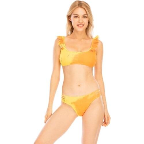 2021 New Fashion Ladies Gradient Sexy Swimsuit Discoloration In Water Split Swimsuit Swimsuit Beachwear Bikini