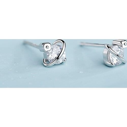 New Fashion Luxury Earrings Wedding Bridal Accessories Shining Zircon Elegant Women 925 Silver Jewelry dainty earrings