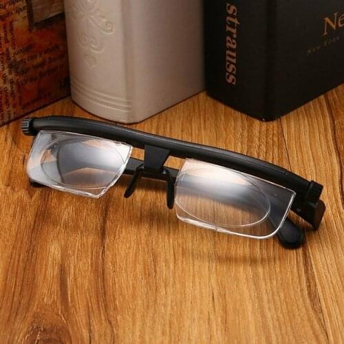 Dial Reading Glasses Myopia Adjustable Lens Eyeglasses -6D To +3D PVC Variable Focus Distance Glasses